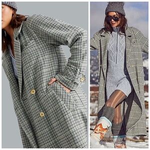 Free People Liberty Duster Jacket | Light Blue Plaid